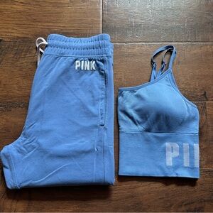 Victoria’s Secret PINK Blue Athletic Bralette & Jogger Set